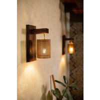 Wandleuchte Aus Holz, 2Er-Set, Wandlampen-Set, Wandleuchten Holz Zum Lesen, Holzlampe, Bambuslampenschirm Wandleuchte Aus Holz, 2Er-Set, Wandlampen-Set, Wandleuchten Holz Zum Lesen, Holzlampe, Bambuslampenschirm von WoodLightHm