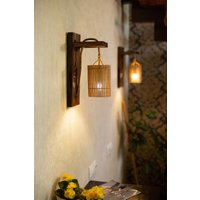 Wandleuchte Aus Holz, Zum Einstecken, Rustikale Wandlampe Altholz Und Jute, Wandbeleuchtung, Holzlampen Lesen Wandleuchte Aus Holz, Zum Einstecken, Rustikale Wandlampe Altholz Und Jute, Wandbeleuchtung, Holzlampen Lesen von WoodLightHm