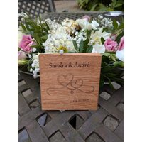 Untersetzer Eiche, 4Er Set, Optional Mit Gravur von WoodLookDE