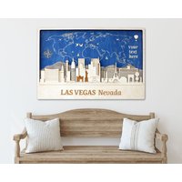 Las Vegas Skyline Holz Wand Kunst Dekor Personalisiertes Reisegeschenk Für Jahrestag Housewarming Hochzeit - Fertig Zum Aufhängen von WoodMakerdeco