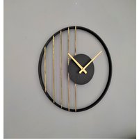 Wanduhr Gross Horloge Gold Boho Dekor Küche Wohnzimmer Metall Einweihungsparty Geschenk Vintage Dekoration von WoodMetalandGifts