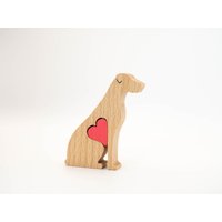 Deutsche Dogge Figur Mit Personalisiertem Herz, Kleines Andenken Aus Holz, Geburtstagsgeschenk Für Besitzer, Muttertagsgeschenk von WoodMetamorphosisUK