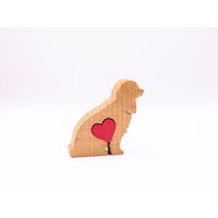 Kleine Cavalier-Figur Mit Großem Herzen, Cavalier King Charles Spaniel-Andenken, Personalisiertes Muttertagsgeschenk Für Hundemama von WoodMetamorphosisUK