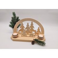 Diy Teelichthalter Dekoration Weihnachten Winter Advent | Tischdekoration Holz Schattenspiel Zum Selbst Bemalen Basteln Projekt von WoodNeedsYourStyle