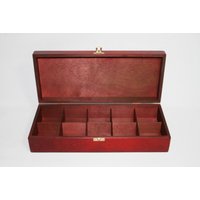 10 Fächer Holz Tee Box/Rote Schmuck Sperrholz Andenken Aufbewahrungsbox Sammelbox Personalisierte Option von WoodPower