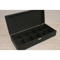 10 Fächer Schwarze Holzkiste/Sammelbox Aufbewahrungsbox Schmuckschatulle Personalisierte Box-Option von WoodPower
