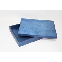 Blau Gebeizte Sperrholz Box Mit Deckel A4 Format von WoodPower