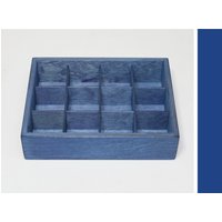 Blaue Holz-Vitrinenbox 12-Teilige Sammlungsbox von WoodPower