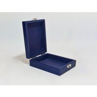 Geschenkkästchen/Erinnerungskästchen Dunkelblaue Box 11 X 13 3, 5 cm Kleine Holzbox Erinnerungsbox Geschenkschachtel von WoodPower