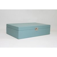 Hellblaue Geschenkbox Aus Holz/Aufbewahrungsbox Schmuckschatulle 30 X 18 7 cm von WoodPower