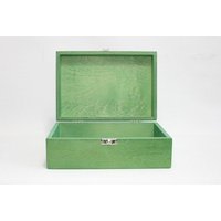 Hellgrüne Holzkiste/Grüne Aufbewahrungsbox Geschenkbox Erinnerungsbox 21 X 14 cm von WoodPower
