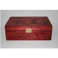 Hölzerne 6 Fächer Box/Teebox Rote Holzschatulle Andenken Schmuckschatulle Option Für Personalisierte Aufbewahrungsbox Die Rote Sammlung von WoodPower