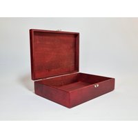 Hölzerne A4 Größe Box/Rote Holzkiste Aufbewahrungsbox 12 X 8.66 2.95 Zoll Papier Lagerung Dunkle Geschenkbox von WoodPower