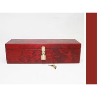 Rot Gebeizte Weinkiste Aus Holz Mit Vorhängeschloss Erinnerungsbox von WoodPower