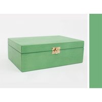 Teebox Aus Holz/6 Fächer Box Aufbewahrungsbox Schmuckschatulle Grüne Sperrholzbox Tee von WoodPower