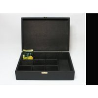 Teebox Aus Holz/Aufbewahrungsbox Mit 10 Fächern Schmuckschatulle Für Teezubehör Geschenkbox von WoodPower