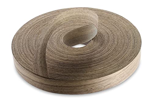 Walnussholz Furnierkante / Furnierkante Banderole (22 mm breit x 50 m lang) - hochwertiges, vorgeklebtes DIY-Produkt zum Aufbügeln (Hotmelt) geschliffene und geschmirgelte Furnierkantenrollen. von WoodPress