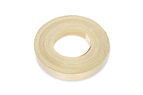 WoodPress® 15 mm Birken-Bügelkante - 7,5 m Rolle - vorgeklebtes Holzfurnierband für einfache DIY-Anwendung - deckt den Rand einer Standard-MDF-Platte ab von WoodPress