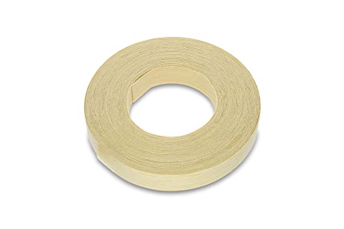 WoodPress® 15 mm Echtholz Bügelrand - 7,5 m Rolle - vorverleimtes Holzfurnierband für einfache DIY Anwendung - deckt den Rand einer Standard-MDF-Platte ab von WoodPress