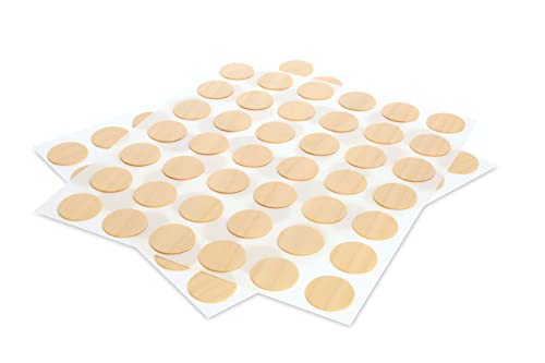 WoodPress® Peel & Stick, echtes Birkenholz, Schraubloch-Abdeckkappen - 84 x 18 mm - kann nach Belieben lackiert oder beendet werden von WoodPress