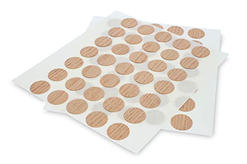 WoodPress® Peel & Stick, echtes Roteichenholz, Schraubloch-Abdeckkappen – 84 x 18 mm – kann nach Belieben lackiert oder lackiert werden von WoodPress