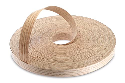 WordPress® 22 mm Roteiche Echtholz Kantenumleimer mit Schmelzkleber – 50m Rolle – Einfache Anwendung zum Aufbügeln von WoodPress