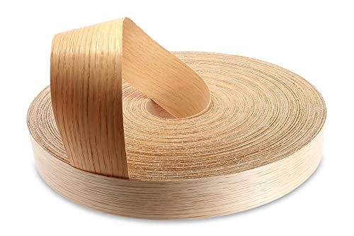 WordPress® 50 mm Roteiche Echtholz Kantenumleimer mit Schmelzkleber – 50m Rolle – Einfache Anwendung zum Aufbügeln von WoodPress