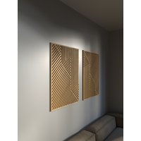 Moderne Holz Wand Dekor Set - Wandkunst Dekor Deko Abstrakte 2Er von WoodProductsArtShop