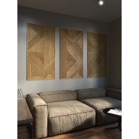 Moderne Holz Wand Dekor Set - Wandkunst Dekor Deko Abstrakte Aus 3Er von WoodProductsArtShop
