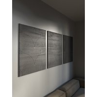 Modernes Holz Wand Dekor Set - Wandkunst Dekor Abstrakte 3Er von WoodProductsArtShop