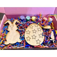 Ostern Diy Paint Kit | Bastelset Für Kinder Korbfüller Osterei Aktivitätsset Malen Sie Ihre Eigenen Osterschilder von WoodSignsByKailey