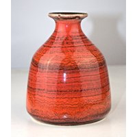Vase German Pottery 60Er 60S 70Er 70S Bay 82-12 Rot Keramik von WoodStockShop