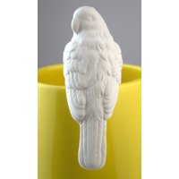 Vogel Wellensittich Papagei Bisquitporzellan Porzellan Für Vase Übertopf Neu von WoodStockShop