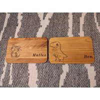 Frühstücksbrettchen Für Kinder, Geschenk Personalisiert, Holzbrett Bambus Oder Birke Mit Gravur von WoodStyleDeutschland