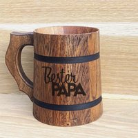Personalisierte Bierkrug Aus Holz Graviert Papa Geschenk Mit Name, Geburtstagsgeschenk von WoodWerkGift