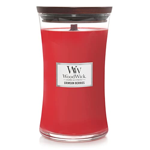 WoodWick Large Hourglass Scented Candle | Crimson Berries | with Crackling Wick | Long Burning Candles: up to 130 Hours | Perfect Mothers Day and Easter Gifts for Women von WoodWick