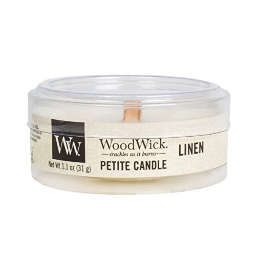 WoodWick Linen 31g - Kerze - Zylindrisch - Frisch - Dekorativ - Indoor/Outdoor - Ca. 8 Stunden Brenndauer WoodWick Linen 31g - Kerze - Zylindrisch - Frisch - Dekorativ - Indoor/Outdoor - Ca. 8 Stunden Brenndauer von WoodWick