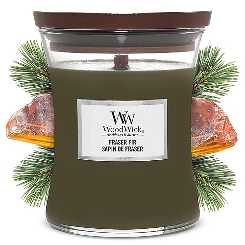 WoodWick Mittelgroße Duftkerze im Sanduhrglas mit knisterndem Docht | Fraser Fir | bis zu 60 Stunden Brenndauer WoodWick Mittelgroße Duftkerze im Sanduhrglas mit knisterndem Docht | Fraser Fir | bis zu 60 Stunden Brenndauer von WoodWick