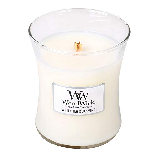 WoodWick Core Duftkerze, Glas, White Tea & Jasmine, 0,66 kg, 1000 von WoodWick