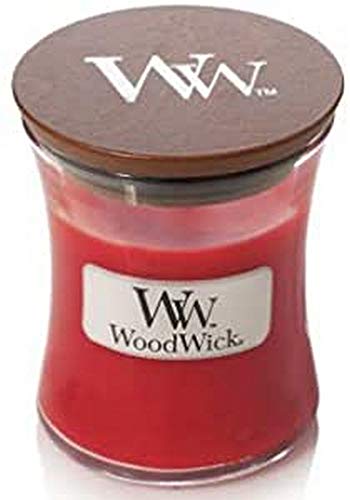 WoodWick Echte Mehlbeeren dekorative kleine duftkerze im Sanduhr-Glas, rot, 7 x 7 x 7.8 cm von WoodWick