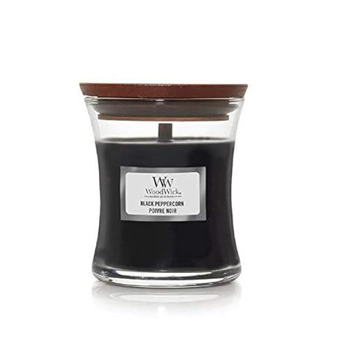 Woodwick: Mini Jar Black Peppercorn, kleines Sanduhrglas mit Holzdocht zum Knistern, Duft: Black Peppercorn von WoodWick