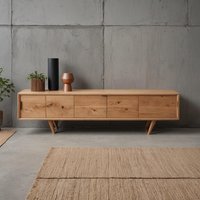 Eichen Lowboard/Sideboard Konsolentisch Aus Nussbaum Tv-Möbel Wohnzimmer Schrank Echtholz Eichen Lowboard/Sideboard Konsolentisch Aus Nussbaum Tv-Möbel Wohnzimmer Schrank Echtholz von WoodYouAdore