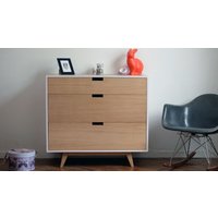 Kommode Drei Schubladen Rosa Pastell Und Natürliche Eiche Schöpfung Nach Maß von Woodareyou