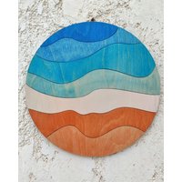 Farben Der Meereswellen Wanddeko Strand Haus Dekor von Woodarsia
