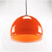 Space Age Opalglas Pendelleuchte, Orange Glas Mcm Deckenlampe, Jugoslawien 1970Er Jahre, Überfangglas von Woodastal