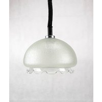 Vintage Weiße Glas Pendellampe Mid-Century Modern Deckenleuchte von Woodastal
