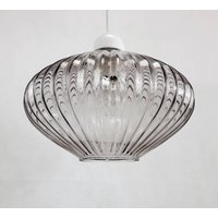 Vintage Pendelleuchte Aus Reinem Glas, Deckenlampe Hergestellt in Jugoslawien 70Er Jahre, Mid Century Glaslampe, Fächerglas Vintage Pendelleuchte Aus Reinem Glas, Deckenlampe Hergestellt in Jugoslawien 70Er Jahre, Mid Century Glaslampe, Fächerglas von Woodastal