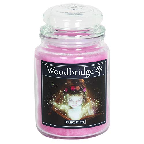 Woodbridge Duftkerze im Glas mit Deckel | Fairy Dust | Duftkerze Rose | Kerzen Lange Brenndauer (130h) | Duftkerze groß | Kerzen Rosa (565g) von Woodbridge