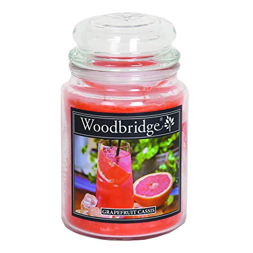 Woodbridge Duftkerze im Glas mit Deckel | Grapefruit Cassis | Duftkerze Fruchtig | Kerzen Lange Brenndauer (130h) | Duftkerze groß | Kerzen Rot (565g) von Woodbridge