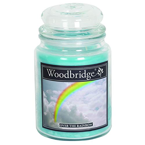 Woodbridge Duftkerze im Glas mit Deckel | Over The Rainbow | Duftkerze Frisch | Kerzen Lange Brenndauer (130h) | Duftkerze groß | Kerzen Blau (565g) von Woodbridge